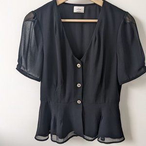 Aritzia Wilfred Peplum Blouse